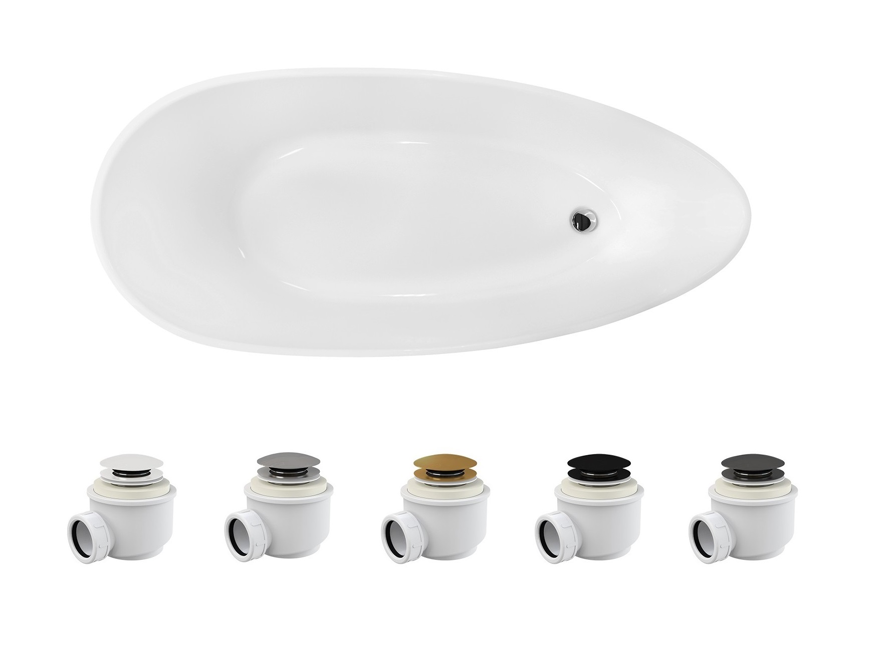 Besco Goya Matt 160 x 70 + klik klak chrom - obrazek 4