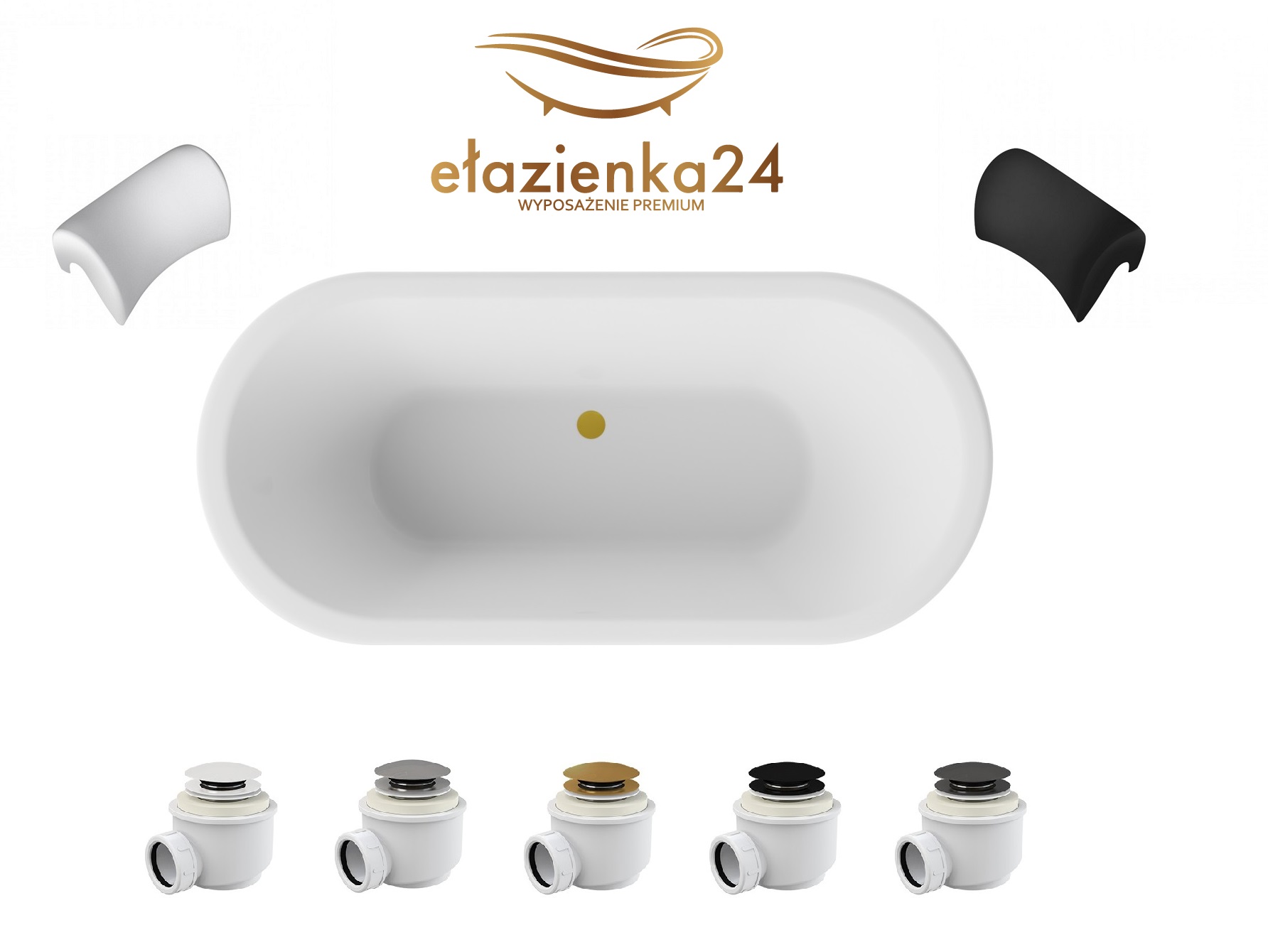 Besco Ziva 160 x 75 + klik-klak z przelewem szczelinowym slim chrom - obrazek 3