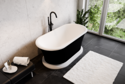 Besco  Ziva 160 x 75 + klik-klak z przelewem szczelinowym slim chrom