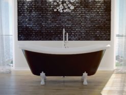 Besco  Amelia Black&White + odpływ klik-klak z przelewem chrom