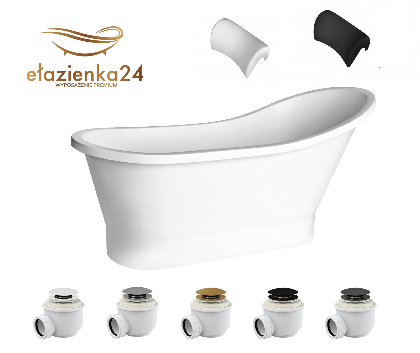 Besco Gloria 160 x 68 + klik klak chrom - obrazek 4