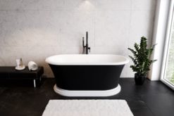 Besco  Ziva 160 x 75 + klik-klak z przelewem szczelinowym slim chrom