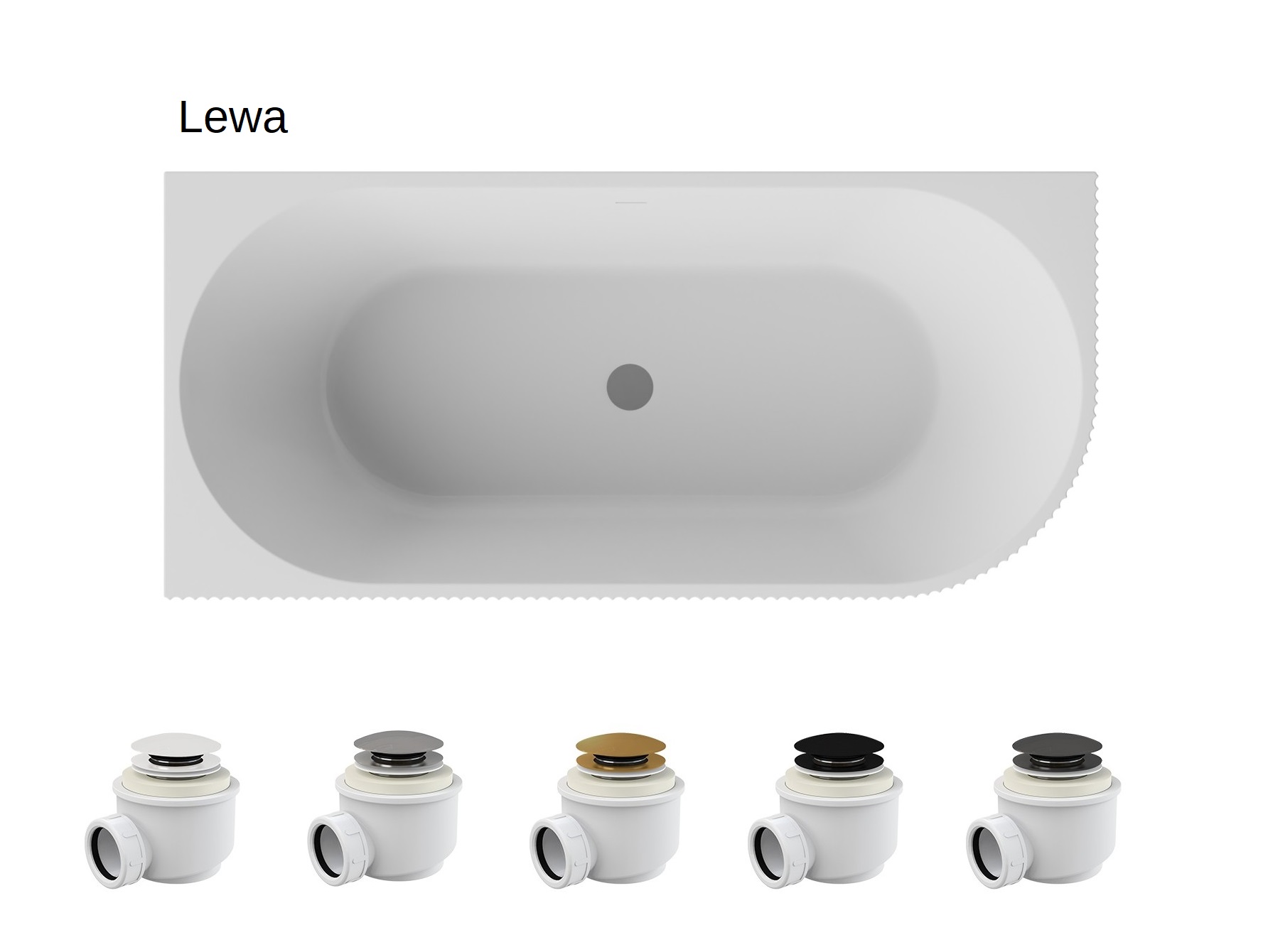 Besco Denaya 150 x 75 lewa + klik klak chrom - obrazek 5