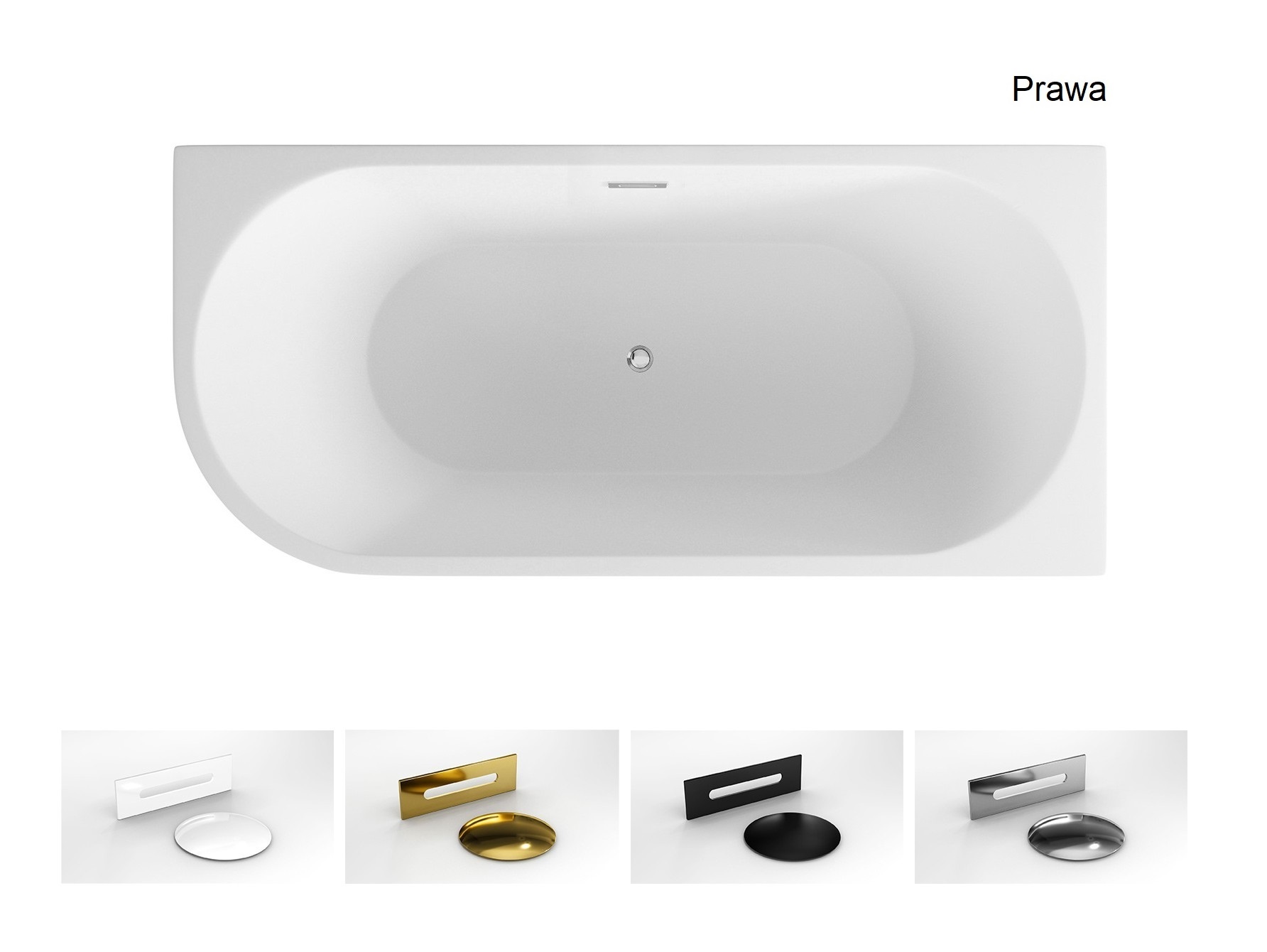 Besco Zoya 170 x 80 prawa + klik klak z przelewem chrom - obrazek 2