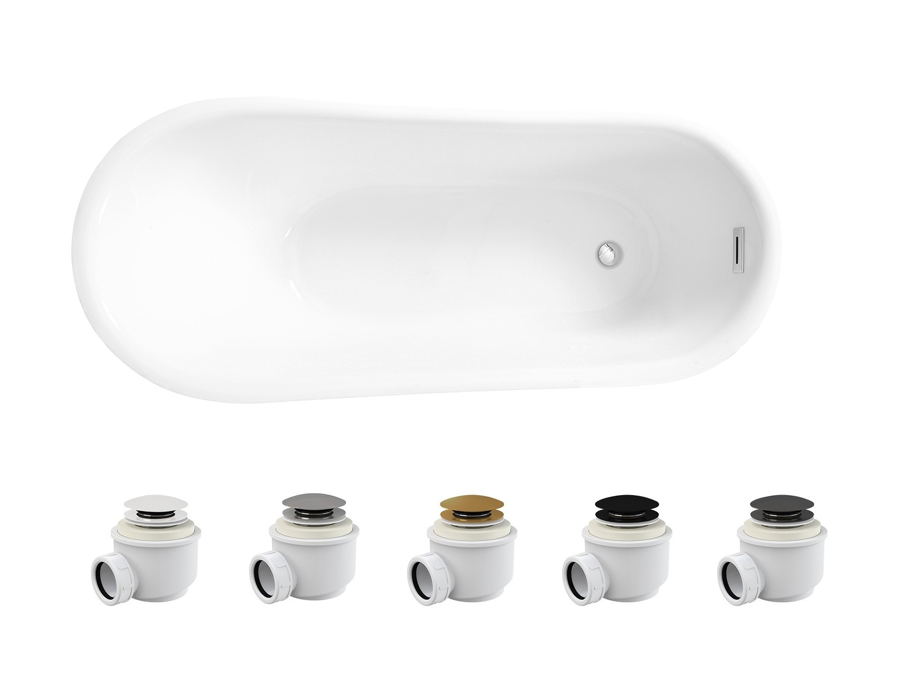 Besco Calima 170 x 74 + klik klak z przelewem chrom - obrazek 3