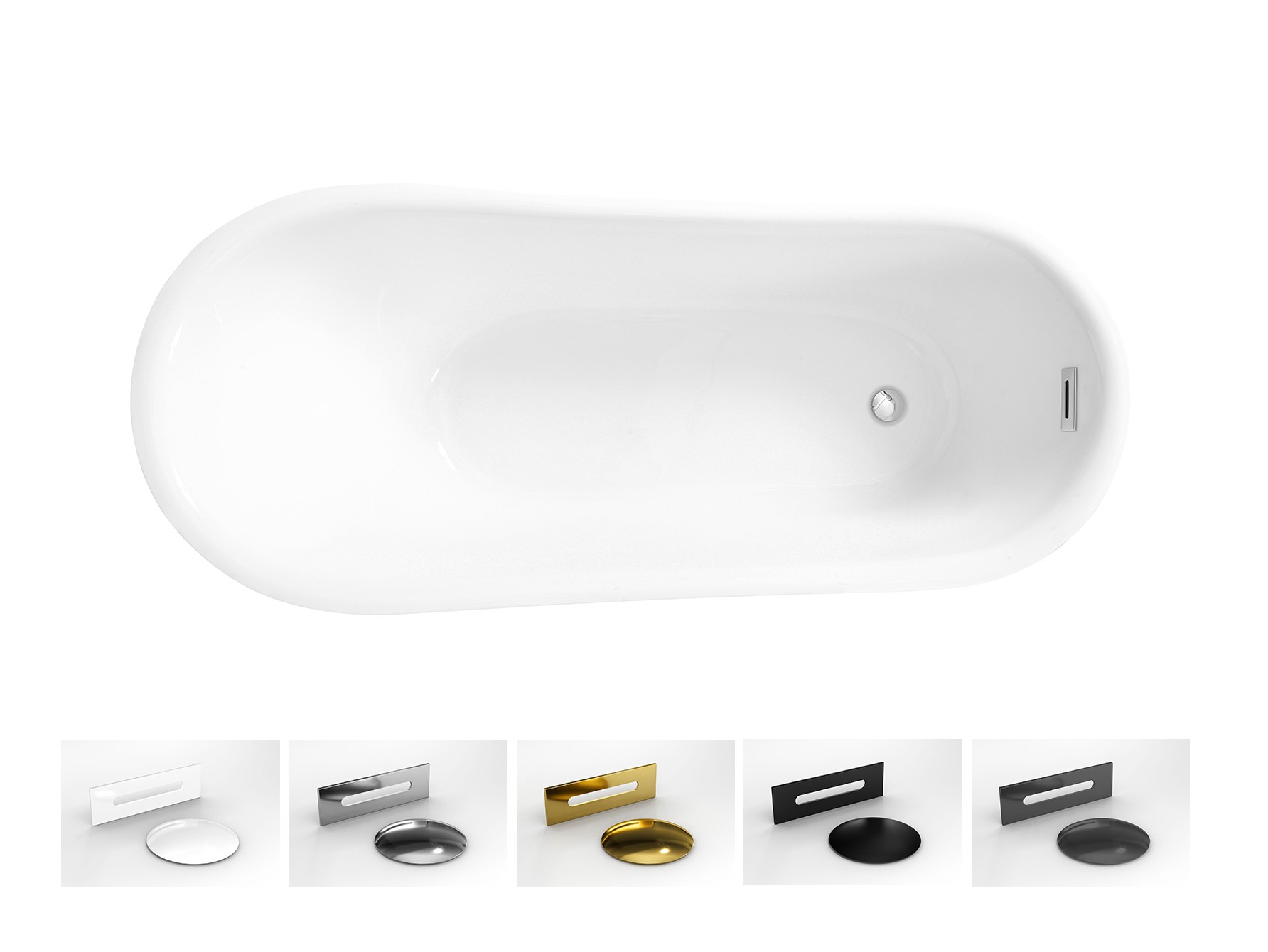 Besco Calima 170 x 74 + klik klak z przelewem chrom - obrazek 2