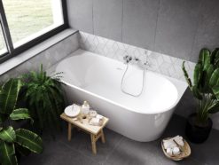 Besco Zoya 150 x 75 lewa + klik klak z przelewem chrom