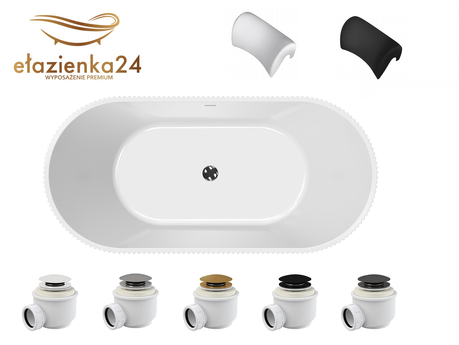 Besco Giuliana 150 x 75 + klik klak chrom - obrazek 5