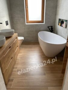 Wanna wolnostojąca Besco Goya 160x70 w nowoczesnej łazience – realizacja u klienta