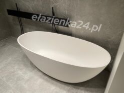 Wanna wolnostojąca Marmorin Wika mat – nowoczesny minimalizm w szarej łazience u Pana Dariusza z Warszawy, ełazienka24.pl