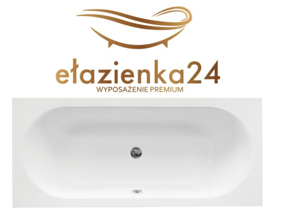 Wanna prostokątna Besco Vitae rzut z góry zdjęcie produktowe z logo ełazienka24.pl
