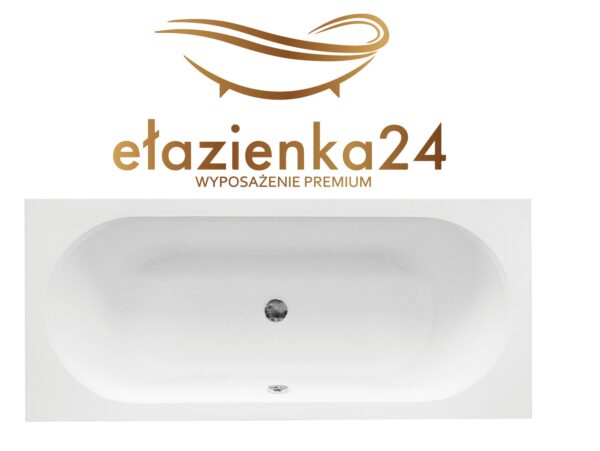 Wanna prostokątna Besco Vitae rzut z góry zdjęcie produktowe z logo ełazienka24.pl