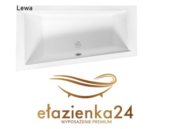 Wanna asymetryczna Besco Intima lewa biała – grafika produktowa z logo ełazienka24.