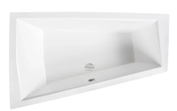 Wanna asymetryczna Besco Intima Duo biała – główne zdjęcie produktowe na białym tle z centralnym odpływem.