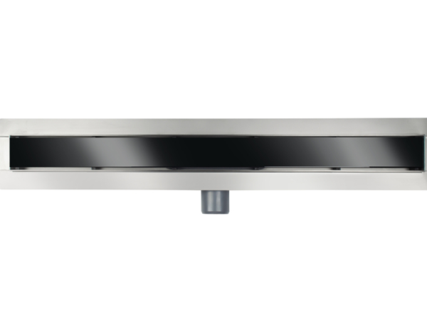 Odpływ liniowy Besco Virgo Black Glass Czarny szklany odpływ liniowy Besco Virgo Black rzut z góry