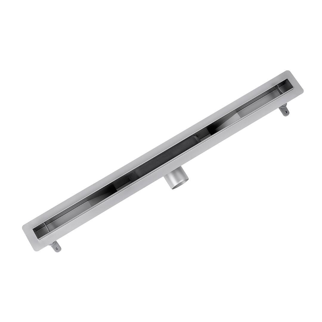 Vogi Ultra Slim Srebrny Wąski odpływ liniowy VOGI Ultra Slim ze stali nierdzewnej szczotkowanej rzut z góry.
