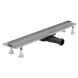 Aluminiowy srebrny odpływ liniowy Schedline Slight Line Plate z odwracalną rynną do montażu i wklejenia płytki podłogowej w ełazienka24.