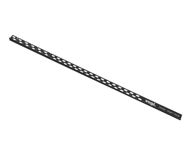 Listwa Spadkowa Vogi Czarna Prawa czarna listwa spadkowa pod szybę VOGI 120 cm 150 cm matowa na białym tle