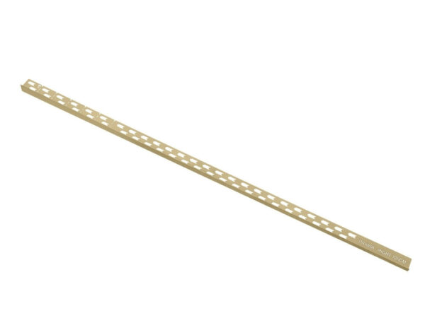 Prawa złota listwa spadkowa pod szybę VOGI 120 cm 150 cm do kabiny walk-in na białym tle