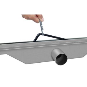 Niski odpływ prysznicowy VOGI Ultra Slim ze stali szczotkowanej