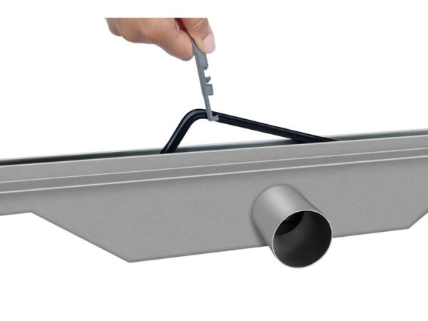 Niski odpływ prysznicowy VOGI Ultra Slim ze stali szczotkowanej