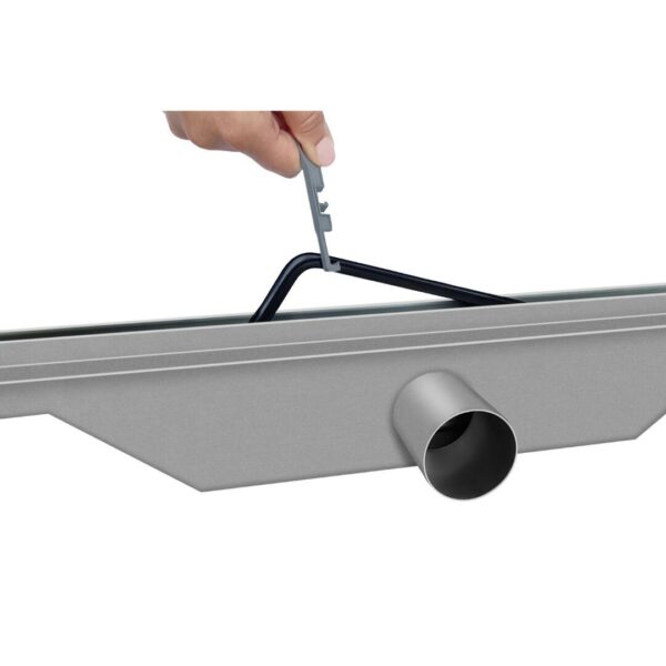 Vogi Ultra Slim Srebrny Niski odpływ prysznicowy VOGI Ultra Slim ze stali szczotkowanej