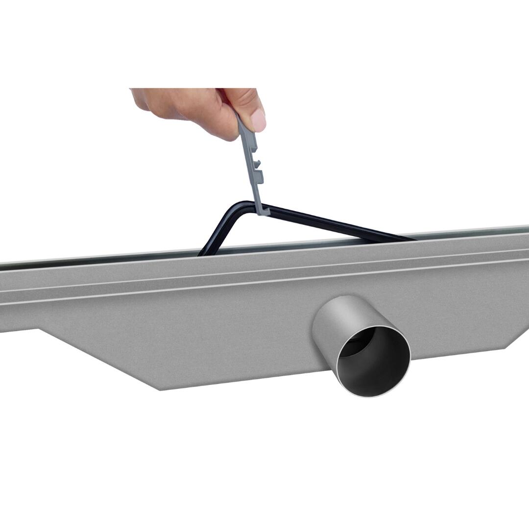 Vogi Ultra Slim Srebrny Niski odpływ prysznicowy VOGI Ultra Slim ze stali szczotkowanej