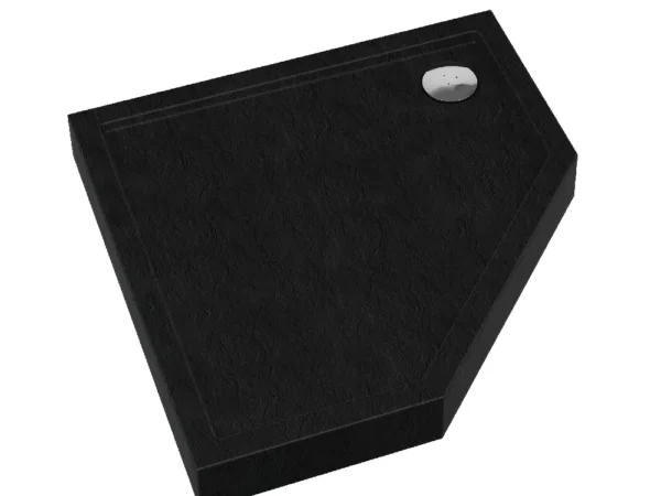 Brodzik pięciokątny Schedline Cameron Black Stone czarny mat