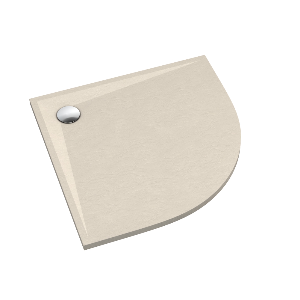 Schedline Libra Cashmere Brodzik Półokrągły Półokrągły brodzik kompozytowy Schedline Libra cashmere stone struktura na białym tle.
