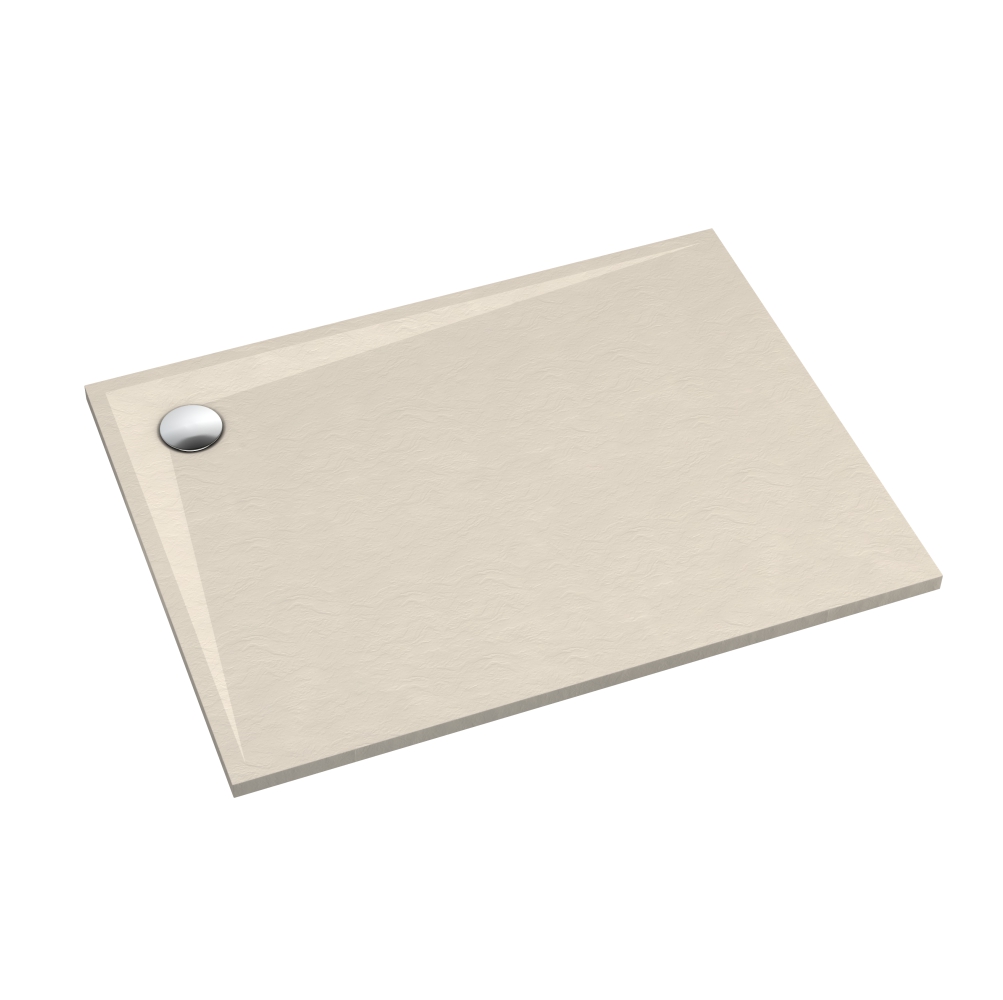 Schedline Libra Caschmere Brodzik Prostokątny Prostokątny brodzik kompozytowy Schedline Libra cashmere stone struktura na białym tle.