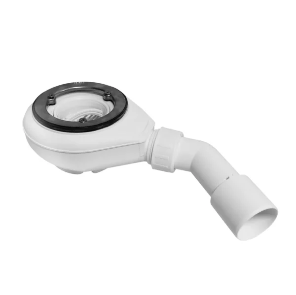 Płaski syfon brodzikowy Schedline McAlpine 90mm SDB90VKO z kołnierzem inox