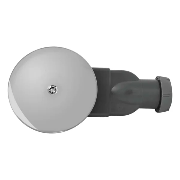 Suchy syfon brodzikowy Schedline Wirquin Slim+ 90mm SDB90WCS z czarnym i srebrnym grzybkiem