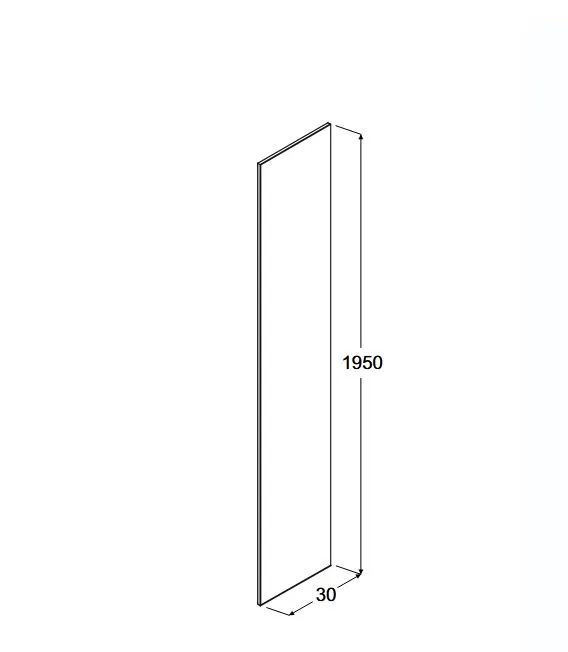 Panel Boczny Besco Aveo Chrom Rysunek techniczny i wymiary panelu bocznego Besco Aveo Due 30 cm w sklepie ełazienka24.