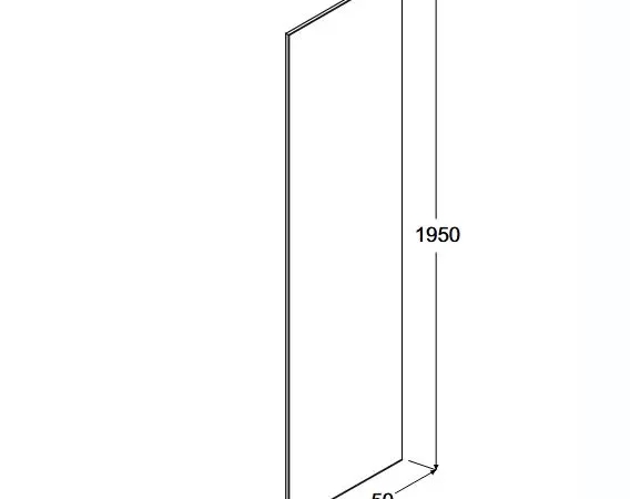 Panel Boczny Besco Aveo Chrom Rysunek techniczny i wymiary panelu bocznego Besco Aveo Due 50 cm w sklepie ełazienka24.