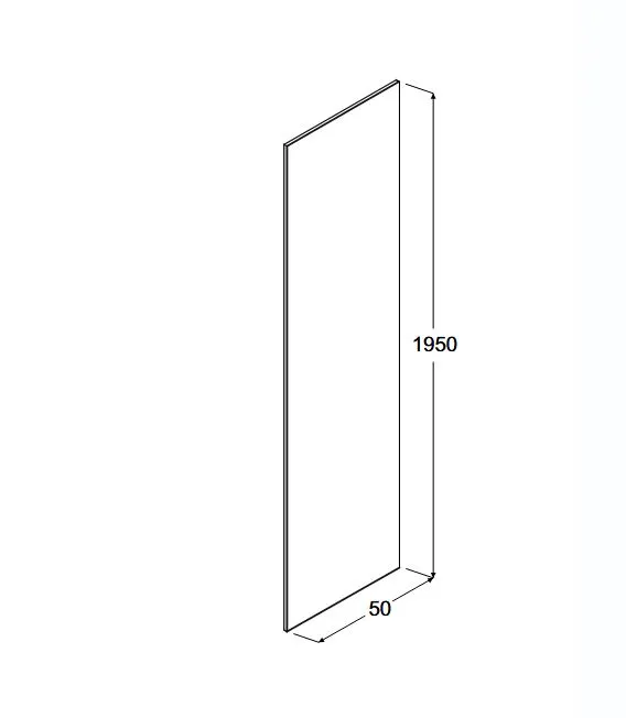 Panel Boczny Besco Aveo Chrom Rysunek techniczny i wymiary panelu bocznego Besco Aveo Due 50 cm w sklepie ełazienka24.
