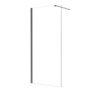 ścianka prysznicowa walk-in ze szczotkowanym profilem besco eco-n gun metal
