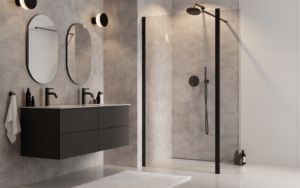 Panel Boczny Besco Eco-N 30 cm czarna kabina walk-in besco eco-n z ruchomym panelem bocznym
