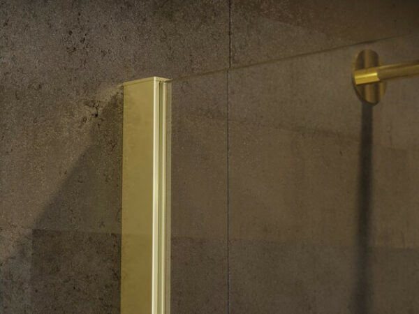 złoty profil przyścienny kabiny walk-in besco eco-n gold detal